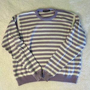 Brandy Melville Lavender Purple and White Stripe Sweater